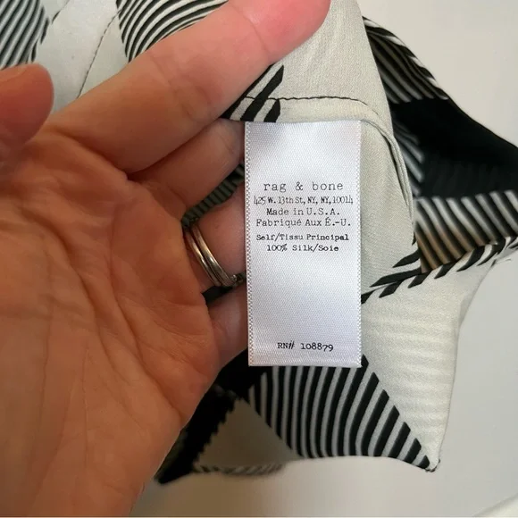 Rag & Bone 100% Silk Plaid Button Up Blouse Size S Boxy Oversized Fit Like New - Picture 7 of 8